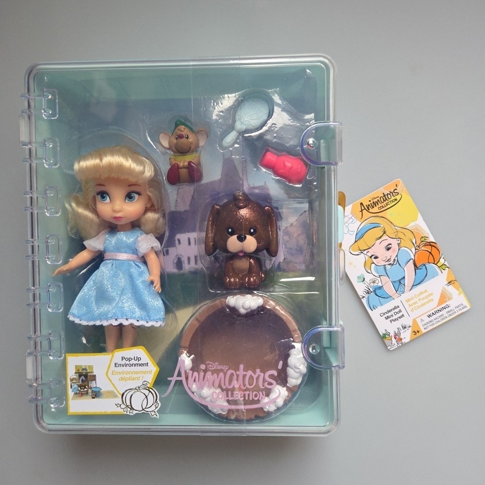 New Disney Animators'‎ Collection Mini Doll Playset Princess Cinderella w/ Dog